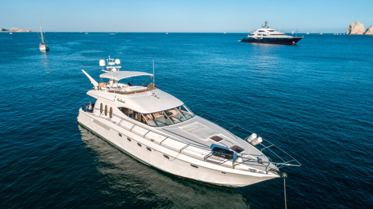70' Viking Princess flybridge motor yacht off Cabo San Lucas