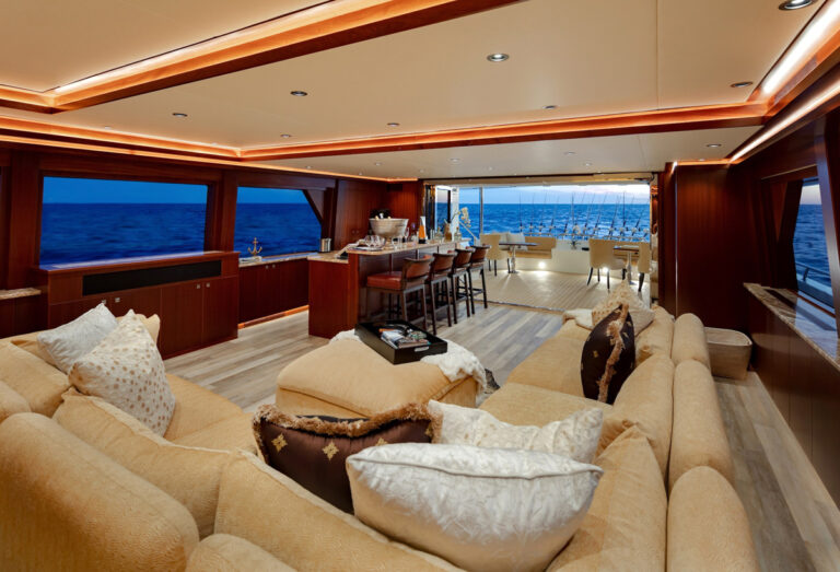 Main salon of the 130' luxury yacht