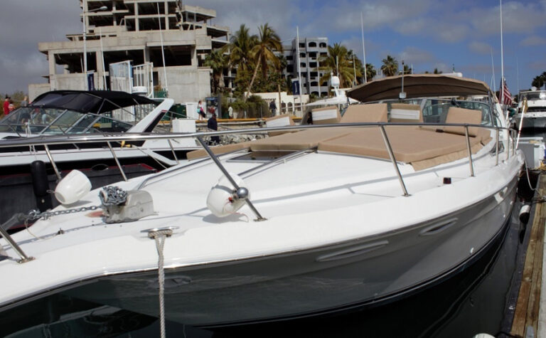 Express cruiser docked in the Cabo San Lucas marina